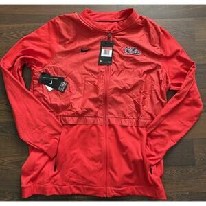 Nike Mens Size L Red Dri-Fit 1/4 Zip Ole Miss Jacket Pullover CM-250